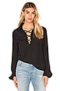 view 1 of 4 Denim Le Lace Up Blouse in Noir