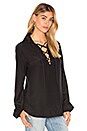 view 2 of 4 Denim Le Lace Up Blouse in Noir