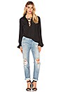 view 4 of 4 Denim Le Lace Up Blouse in Noir