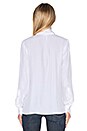 view 3 of 5 Denim Tie Neck Blouse in Blanc