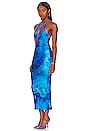 view 3 of 4 Kekeo Midi Dress in Cobalt Swirl