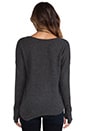 view 3 of 5 Cashmere Asym V Neck Sweater in Charcoal