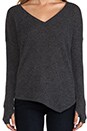 view 4 of 5 Cashmere Asym V Neck Sweater in Charcoal