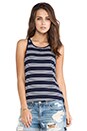 view 1 of 4 Robby Tank in Triple White Stripe