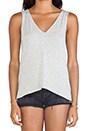 view 4 of 4 Lin V-Neck Tank in Heather Grey