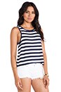 view 2 of 4 CAMISETA TIRANTES DOE in Navy & White Stripe