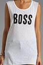 view 4 of 4 x TYLER JACOBS Boss Muscle Tee in Optic White