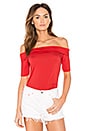 view 1 of 4 Linzee Off the Shoulder Top in Cherry