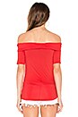 view 3 of 4 Linzee Off the Shoulder Top in Cherry