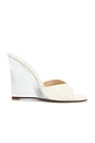 view 1 of 5 SANDALIA CUÑA BECCA in Cream & Silver