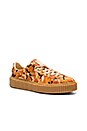 view 2 of 6 x Rihanna Suede Camo Creepers in Orange & Oatmeal