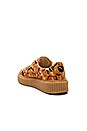 view 3 of 6 x Rihanna Suede Camo Creepers in Orange & Oatmeal