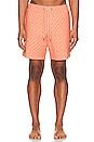 view 3 of 3 the Bayberry Swim Shorts in Orange Sea Squares