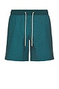 view 1 of 3 The Bayberry Swim Trunks in Green Waves