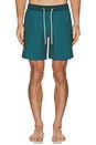 view 3 of 3 The Bayberry Swim Trunks in Green Waves