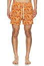 view 4 of 4 x White Lotus The Bungalow Swim Trunk in Sunny Bamboo