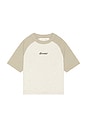 view 1 of 2 Kids Signature Baseball Tee in Oatmeal & Seal