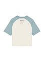 view 2 of 2 Kids Signature Baseball Tee in Oatmeal & Coastal