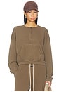 view 1 of 4 JERSEY RELAXED HALF ZIP in Washed Moss