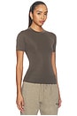 view 2 of 5 Fitted Short Sleeve Tee in Brown