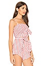 view 2 of 4 Acacia Stripe Top in White & Red