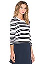view 2 of 4 Empire Long Sleeve Top in Black & White Stripe