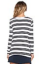 view 3 of 4 Empire Long Sleeve Top in Black & White Stripe