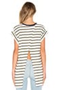 view 3 of 4 On Your Mark Tee in Olive & White in Olive & White Stripe