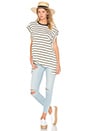 view 4 of 4 On Your Mark Tee in Olive & White in Olive & White Stripe