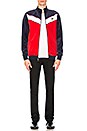 view 5 of 5 Chevron Velour Jacket in Navy & Red & White