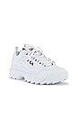 view 2 of 6 Disruptor 2 3D Embroider Sneaker in White, Navy & Red