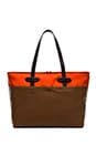 view 2 of 4 Large Zip Tote in Navy & Orange & Tan