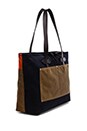 view 3 of 4 Large Zip Tote in Navy & Orange & Tan