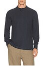 view 1 of 4 Waffle Knit Henley in Blue Mussel