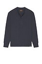 view 5 of 4 Waffle Knit Henley in Blue Mussel