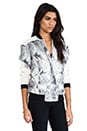 view 3 of 6 The Eclipse Bomber in Rose Print Monochrome & Ivory
