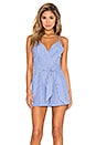 view 1 of 4 Blow Your Mind Romper in Blue Stripe
