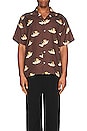 view 3 of 3 Scatter Angel Bowling Shirt in Brown
