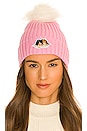 view 1 of 3 Icon Angels Faux Fur Bobble Hat in Pink