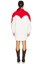 view 3 of 3 Heart Denim Shirt Dress in Red & White