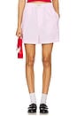 view 1 of 6 Gingham Logo Shorts in Baby Pink