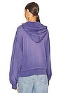 view 4 of 5 Embroidered Zip Up Washed Hoodie in Purple