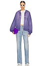 view 5 of 5 Embroidered Zip Up Washed Hoodie in Purple