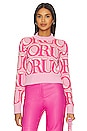 view 1 of 4 Monogram Cropped Sweater in Pink