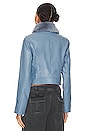 view 4 of 5 Faux Snakeskin Cropped Jacket in Blue