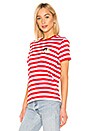 view 2 of 4 Iconic Stripes Tee with Angels in Red & White