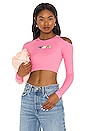view 1 of 4 Long Sleeve Cut Away Top in Pink
