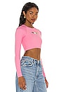 view 2 of 4 Long Sleeve Cut Away Top in Pink