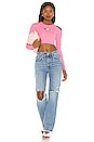 view 4 of 4 Long Sleeve Cut Away Top in Pink