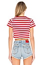 view 3 of 4 Stripe Cropped Tee in Red & White